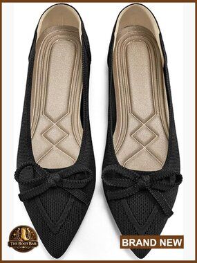 Pointed Toe Ballet Flats, Memory Foam, Slip On, Dressy Work Shoes